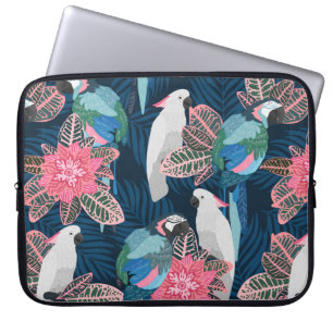 Naadloos tropisch patroon met papegaaien. laptop sleeve