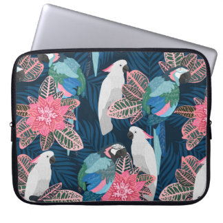 Naadloos tropisch patroon met papegaaien.  laptop sleeve