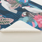 Naadloos tropisch patroon met papegaaien.  sherpa deken (3/4)