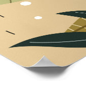 Naadloos tropisch patroon met planten, bladeren, e poster (Hoek)