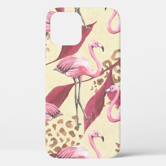 Naadloos tropisch patroon met roze flamingo, lev Case-Mate iPhone case (Achterkant)