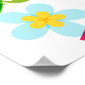 Naadloos tropisch patroon met roze flamingo, palm poster (Hoek)