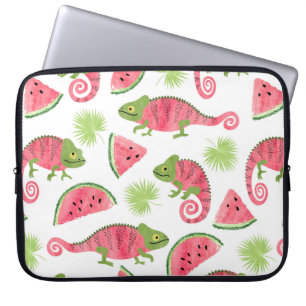 Naadloos tropisch patroon met schattige waterverf  laptop sleeve