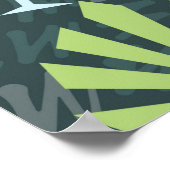 Naadloos tropisch patroon met vogels en drinken 1 poster (Hoek)