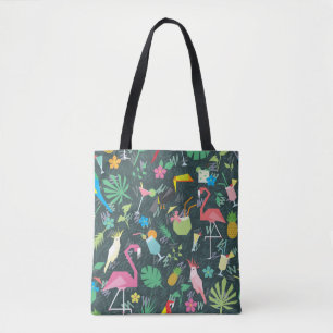 Naadloos tropisch patroon met vogels en drinken 1 tote bag