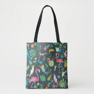 Naadloos tropisch patroon met vogels en drinken 1 tote bag