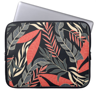 Naadloos tropisch zomerpatroon met helder geel laptop sleeve