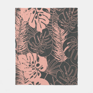 Naadloos tropisch zomerpatroon met monstera fleece deken