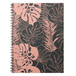 Naadloos tropisch zomerpatroon met monstera notitieboek