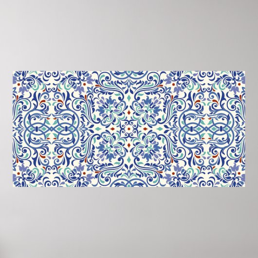 Naadloos turks kleurrijk patroon. Eindeloos patroo Poster (Voorkant)