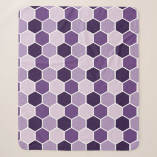 Naadloos ultraviolet hexagonpatroon. Honeycomb Sherpa Deken