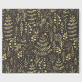 Naadloos vakantiepatroon met bladeren, takken, cadeaupapier (Vlak)