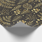 Naadloos vakantiepatroon met bladeren, takken, cadeaupapier (Hoek)