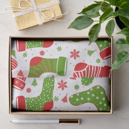 Naadloos vectorpatroon met verschillende kerst tissuepapier (Geschenk)