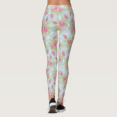 naadloos vectror Floral Hibiscus Pattern Leggings (Achterkant)
