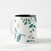 Naadloos ventilatorpatroon tweekleurige koffiemok (Voorkant links)