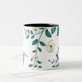 Naadloos ventilatorpatroon tweekleurige koffiemok (Center)