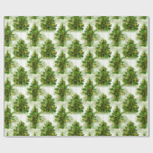  naadloos Victoriaans kerstboompatroon Cadeaupapier (Vlak)