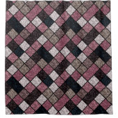 Naadloos vierkant patchwork graniet marmer pattrin douchegordijn (Voorkant)