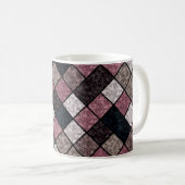 Naadloos vierkant patchwork graniet marmeren patro koffiemok (Voorkant rechts)
