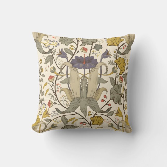 Naadloos vintage bloempatroon kussen (Voorkant)