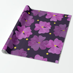 Naadloos violet bloemen patroon. Floral-waterverf Cadeaupapier