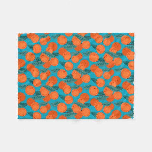 Naadloos vlak patroon met perziken op takken fleece deken (Voorkant (Horizontaal))