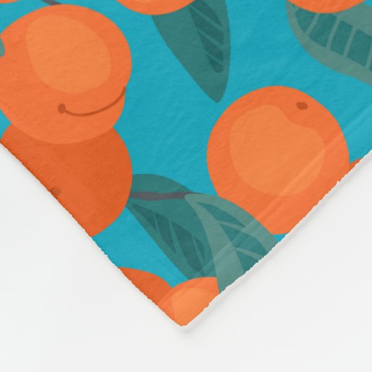 Naadloos vlak patroon met perziken op takken fleece deken (Hoek)