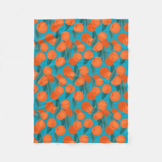 Naadloos vlak patroon met perziken op takken fleece deken (Voorkant)