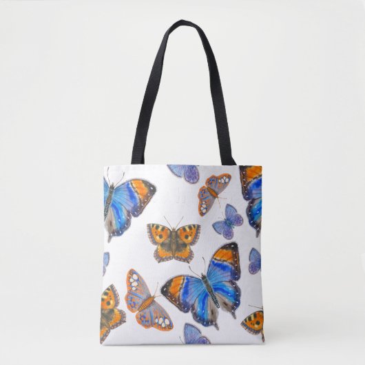 Naadloos Vlinderpatroon Tote Bag (Voorkant)