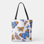 Naadloos Vlinderpatroon Tote Bag (Achterkant)