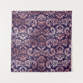 naadloos vochtig roos goudfolie, klassiek blad wandkleed (Voorkant)