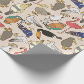 naadloos vogelpatroon cadeaupapier (Hoek)