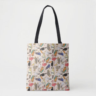 naadloos vogelpatroon tote bag