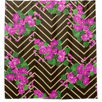 Naadloos vurig patroon in zoete bloemen. Compositi Douchegordijn