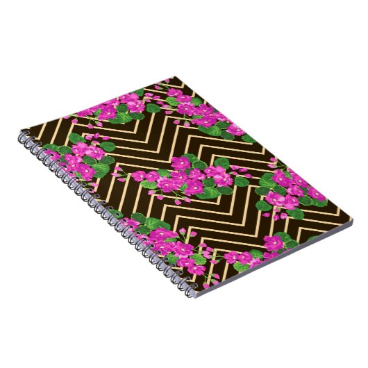 Naadloos vurig patroon in zoete bloemen. Compositi Notitieboek (Rechterzijde)