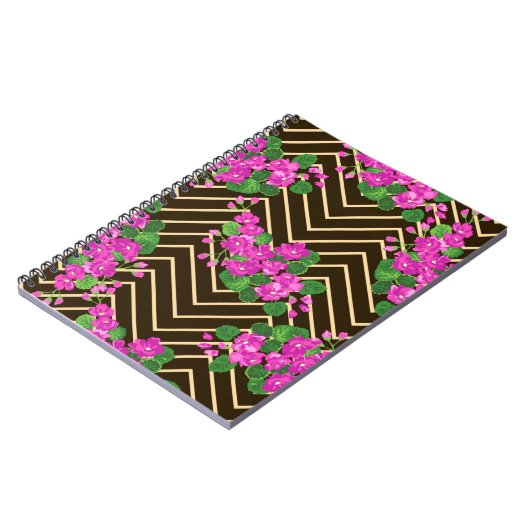 Naadloos vurig patroon in zoete bloemen. Compositi Notitieboek (Linkerzijde)