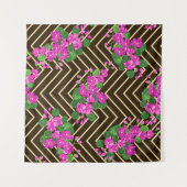 Naadloos vurig patroon in zoete bloemen. Compositi Wandkleed (Voorkant (horizontaal))