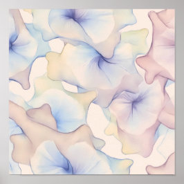Naadloos Watercolor Pastel Kant Behang Poster