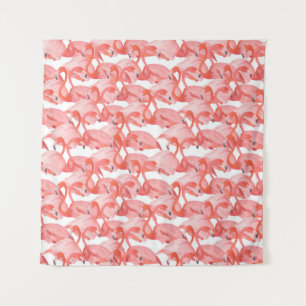 Naadloos watercolorpatroon met kleine flamingo wandkleed