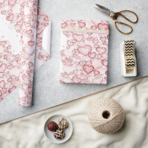 naadloos watercolorpatroon met tal van zachte roze cadeaupapier