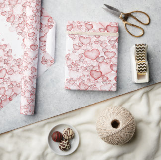 naadloos watercolorpatroon met tal van zachte roze cadeaupapier