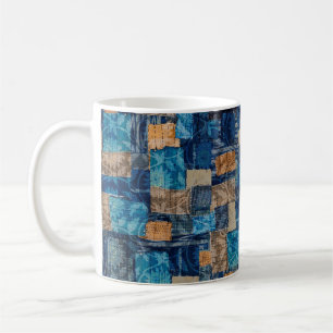 Naadloos waterverf abstracte digitaal patroon koffiemok