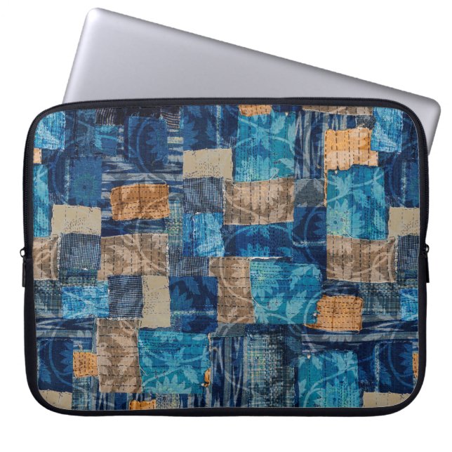 Naadloos waterverf abstracte digitaal patroon laptop sleeve (Voorkant)