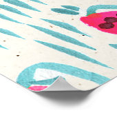 Naadloos waterverf floreel patroon op papiertextuu poster (Hoek)