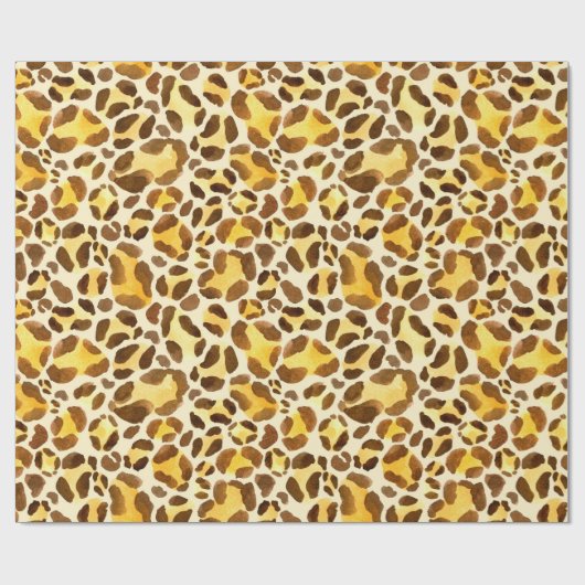 Naadloos waterverf-luipspatroon cadeaupapier (Vlak)