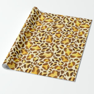 Naadloos waterverf-luipspatroon cadeaupapier