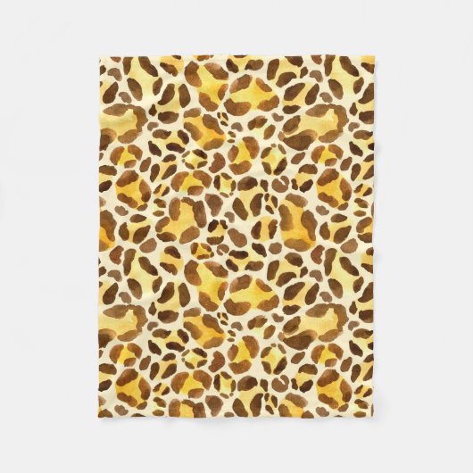 Naadloos waterverf-luipspatroon fleece deken (Voorkant)