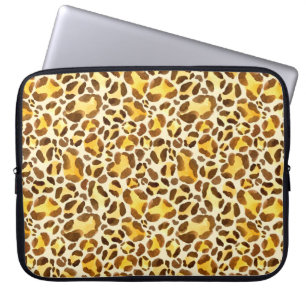 Naadloos waterverf-luipspatroon laptop sleeve
