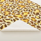 Naadloos waterverf-luipspatroon sherpa deken (3/4)